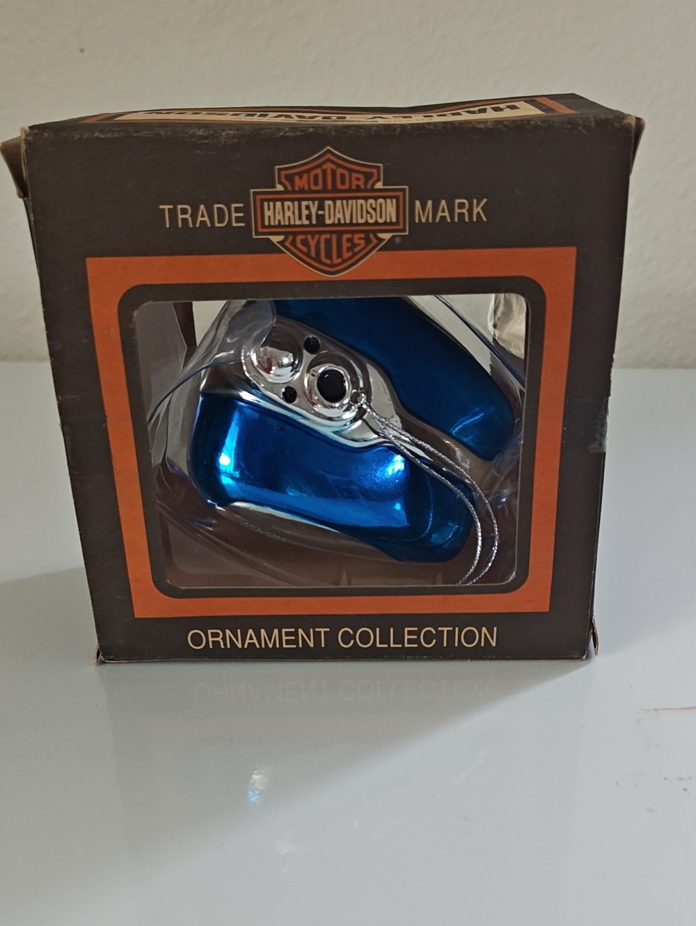 Harley-Davidson Shiny Blue & Silver Motorcycle Ornament